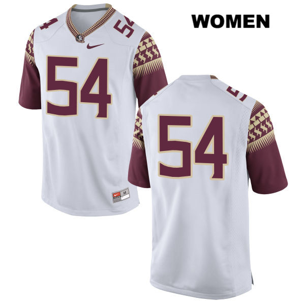 Women's NCAA Nike Florida State Seminoles #54 Alec Eberle College No Name White Stitched Authentic Football Jersey SDQ8669MU